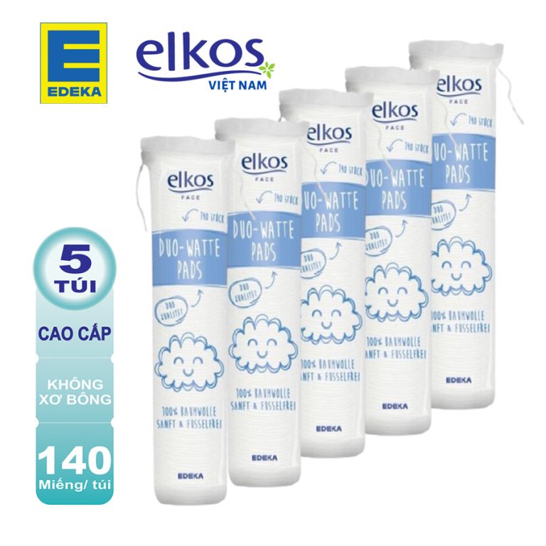 Combo 5 Túi Bông Tẩy Trang Elkos 140 miếng