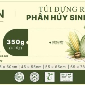 Bao bì túi rác phân hủy sinh học Kojin làm từ tinh bột và vỏ trấu cà phê - 4 cỡ 35x60, 45x55, 55x65, 65x78cm